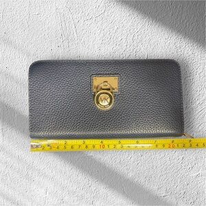 Michael Kors Navy Blue and Gold Wallet